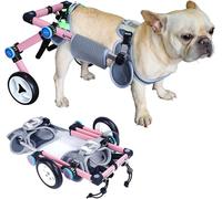 Adjustable Pink Wheelchair for Small Dogs Foldable Mobility Aid for Rear Leg Paralysis Helps YourWalk with Comfort and Support