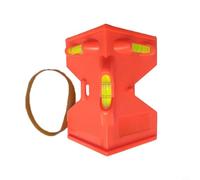Adjustable Pipe Level for Pipeline - Orange Plastic Protractor with Bubble Level, 108mm x 124mm x 79mm, Angle Meter for Concrete Wooden or Plastic Posts(B)