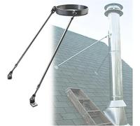 Adjustable Pipe Mounting Bracket for Chimney & Stove Pipes, Stabilizes Roof or Wall Support, Heavy Duty Installation