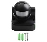 Adjustable PIR Motion Sensor for Outdoor Use with IP54 Waterproof Rating and Infrared Human Body Detection (Black)
