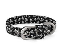Adjustable Pirate Pattern with Jolly Roger Dog Collar,Comfortable Pet Collar for Small to Medium Dogs