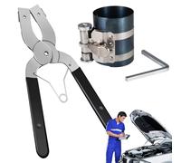 Adjustable Piston Ring Compressor Tool and Piston Ring Pliers and Wrench for 2 to 7 Inch Car Engine, Machine Tractor Pistons