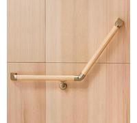 Adjustable Pivoting Shower Grab Bar LShape WallMounted Safety Handle for Elderly 45x45cm Bathroom Support Rail Secure Grip Natural Finish (70x70cm)