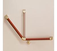 Adjustable Pivoting Shower Grab Bar LShaped 45x45cm WallMounted Safety Handle for Elderly Bathroom Support Rail Nonslip Red Grip Enhanced Stability for Seniors