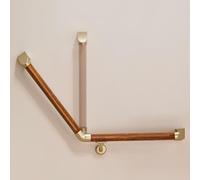 Adjustable Pivoting Shower Grab Bar LShaped 45x45cm WallMounted Safety Handle for Elderly Bathroom Support Rail Brown (70x70cm) Enhanced Stability & Independence