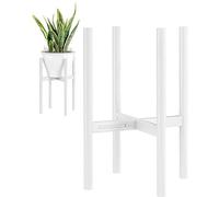 Adjustable Plant Stand Metal Planter Holder Anti-Rust Coated white | Large plant holder fits various pots Ideal for home balcony and indoor plant display with durable metal and stable support