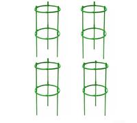 Adjustable Plant Support Ring for Potted Tomatoes, Green ABS Garden Trellis Cage for Climbing Vines and Flowers, Small Container Gardening Aid to Protect Stems and(4pcs)