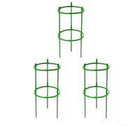 Adjustable Plant Support Ring for Potted Tomatoes, Green ABS Garden Trellis Cage for Climbing Vines and Flowers, Small Container Gardening Aid to Protect Stems and(3pcs)