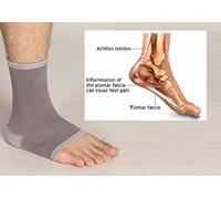 Adjustable Plantar Fasciitis Elastic Ankle Support Sleeve - Sore Ankles Pain Stabilisation Wrap - Support for Injured Ankles - Sub-Acute Ankle Sprains, Edema & Arthritis By Solace Care (MEDIUM)