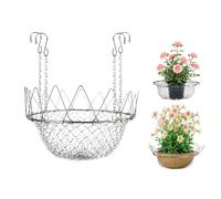 Adjustable Planter Insert for Pots Any Height, Plant Risers for 12-18" Wide Top Opening Pots, Rustproof Stainless Steel Riser, Soil-Saving Planter Filler Support for Home Outdoor Potted Flower Soil