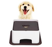 Adjustable Plastic Pet Feeding Table with Non - Slip Silicone Pad for Small Dogs and Cats, Ergonomic Elevated Bowl Stand to Promote Eating Posture (Small Size)