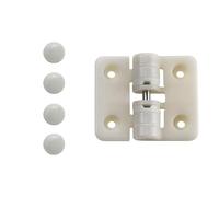 Adjustable Plastic Resin Gate Hinges, 90/180 Degree Stop Limit Design for Rust-Proof Security, Black or White 6x5cm