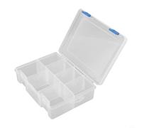 Adjustable Plastic Storage Box for Screws, Fasteners, Earrings, Rings, Beads, Pills, Makeup, and Small Household Items (7 Grids)