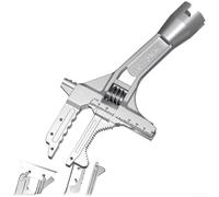 Adjustable Plumbing Tool Made of Chrome Vanadium Steel Featuring Wide Jaw Opening and Secure Grip for Pipe Assembly and Disassembly Tasks (D)