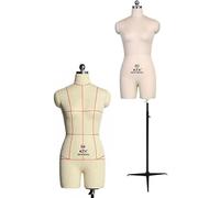 Adjustable Plus Size Female Mannequin Stand with Triangle Base for Professional Tailoring and Dressmaking(White,S 80)