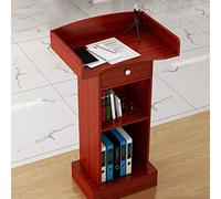 Adjustable Podium Lectern with 2 Extra Storage Compartments - Standing Music Stand for Classroom Church and Teachers (Color: Red)