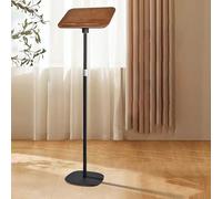 Adjustable Podium Stand Portable Lectern for Office School & Church Ergonomic Presentation Desk with Angled Surface & Natural Wood Finish for Enhanced Visibility