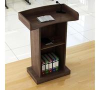 Adjustable Podium Stand with Microphone Floorstanding Lectern for Conference Auditorium Seminar School LecturesPerfect for Customer Reception and Presentations