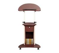 Adjustable Podium with Drawers - Mobile Wooden Lectern on Wheels for Speakers & Events Conference Table Portable Presentation Stand Versatile Public Speaking Furniture