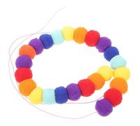 Adjustable Pom Pom PET Collar Polyester for Puppies and Kittens | Colourful Retro Style, Skin-friendly Lightweight Wear, Festival and Daily Use, Comfort