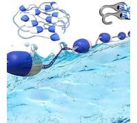 Adjustable Pool Safety Rope With Floats, 91ft/27.7m Pool Ropes To Divide Pool, With 2 Hooks, Floating Buoy Rope For Indoor And Outdoor Swimming Pools Blue and White 90ft/27.4m