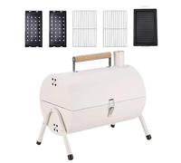 Adjustable Portable Charcoal Grill - Tabletop Outdoor Barbecue Smoker | Multi-Functional Metal Small Bbq Smoker | Barrel Grill For Porch, Backyard, Home, Balcony, Camping, Patio, Picnic