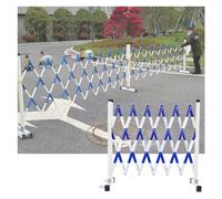 Adjustable Portable Expandable Traffic Fence with Casters - Mobile Road Safety Barrier for Construction & ge Security Blue & White 26.2x3.9ft