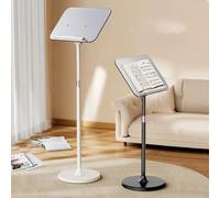 Adjustable Portable Floor Standing Podium with Angled Surface, Mobile Lectern for Churches, Classrooms, Conferences, Weddings - Versatile Public Speaking Solution