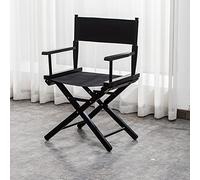 Adjustable Portable Folding Directors Chair - Lightweight Canvas Backrest, Wooden Stool for Artists & Barbers, 24in/61cm - Durable & Easy to Carry