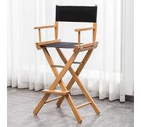 Adjustable Portable Folding Directors Chair with Canvas Backrest - Lightweight & Durable 24in Wooden Stool for Artists, Barbers, Camping, Outdoor Events, and Home Use