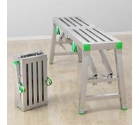 Adjustable Portable Folding Scaffolding Ladder Stool - Heavy Duty Work Platform for Home Improvement Construction DIY Projects and More
