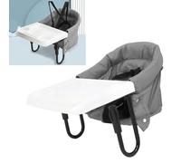 Adjustable Portable High Chair, Easy to Clean, Sturdy Structure, Foldable Baby Hook On High Chair with Adjustable Design, for Home Travel, Dining, Playing (Grey)