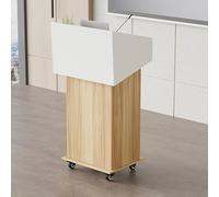 Adjustable Portable Lectern Podium with Wheels - Sturdy 46in Floor Stand for Classroom, Church, Speech - Easy Assembly, Yellow Color, Ideal for Presentations
