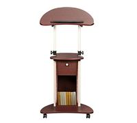 Adjustable Portable Lectern Stand with Drawer - M Floor Presentation Podium for Public Speaking Church Events Easy Setup & Storage - White Sound Lectern