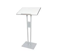 Adjustable Portable Lectern Stand with Wheels, Lightweight Rolling Podium for Presentations, Speeches, Church Sermons, School Teaching & Office Meetings, Easy Assembly Modern Design