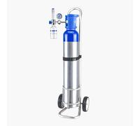 Adjustable Portable Oxygen Cylinder Rack Cart with Wheels, Lightweight Oxygen Holder for Clinics & Wards, Fits 12.5cm (4.875") Cylinders, Easy Transport Solution