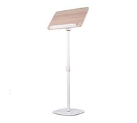 Adjustable Portable Podium for Presentats & Concerts Floor Standing Lectern Height 50130cm (19.6851.18in) with Pa ClipIdeal for Church Lessons (White)