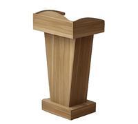 Adjustable Portable Podium Stand for Churches, Classrooms & Presentations - Sturdy Natural Wood Finish, Open Storage, Ideal for Public Speaking & Lectures