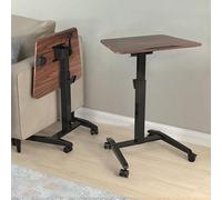Adjustable Portable Podium Stand - Height 29.9"-43.7" Lectern for College Seminars Boardrooms & Home Use - Elegant Walnut Finish Lightweight & Easy to Store
