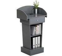 Adjustable Portable Podium with 2 Shelves & DersSturdy Church Stand Perfect for Presentats Lectures & Standing DeEnhance Your Speaking Experience