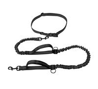 Adjustable Portable Running Pet Leash With Dual Handles, Night Reflective And Retractable Dog Leash(Black)