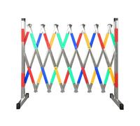 Adjustable Portable Stainless Steel Crowd Control Barrier with Reflective Stripes Expandable 1.2x3m (3.9x9.8ft) for Events Security & Safety Management