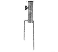 Adjustable Portable Umbrella Base, Metal Holder with Sand Auger for Grass Soil, Stable Anchor Stand for Beach Flags Fishing Rods Outdoor Patio Grey(2)