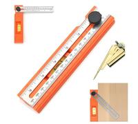 Adjustable Positioning Marking Protractor Tool, Multifunctional Depth Measuring Ruler with Angle Marking 15°-90°, Level & Fixed Point Marking, Angle Finder Woodworking Ruler