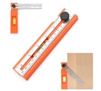 Adjustable Positioning Marking Protractor Tool, Multifunctional Depth Measuring Ruler with Angle Marking 15°-90°, Level & Fixed Point Marking, Angle Finder Woodworking Ruler
