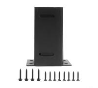 Adjustable Post Base Kit Steel Fence Post Anchor for 3.5-4 Inch Wood Deck Pergola Support Black(2pcs)