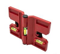 Adjustable Post Level for Fence, Pipe & Deck Posts - 3-Vial Horizontal/Vertical Bubble Level with Elastic Strap and Foldable 90° Angle Design, Plastic