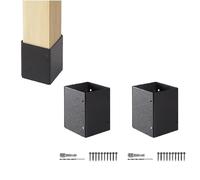 Adjustable Post Protector, 2 Set Stainless Steel Post Base Protector (Range 3.3-6in), Heavy Duty Post Sleeve for Protecting Wooden Mailboxes, Deck and Fences