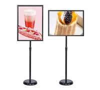 Adjustable Poster Stand 28-48 Inch, Heavy Duty Aluminum Snap Frame Sign Holder, Rotating Display Rack for Menus, Notices, Weddings, Business Events