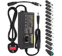 Adjustable Power Supply, 3V-24V 6A 144W DC Variable Universal AC/DC Adapter 100V-240V AC to DC Converter with Multiple Converter Heads & LED Voltage Display